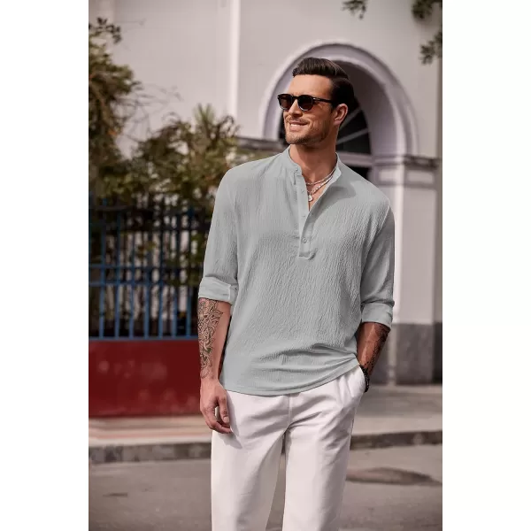 COOFANDY Men's Casual Henley Shirts Long Sleeve Hippie Beach T Shirts Yoga Summer Top