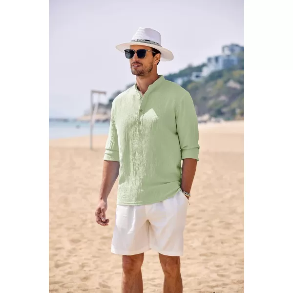 COOFANDY Men's Casual Henley Shirts Long Sleeve Hippie Beach T Shirts Yoga Summer Top