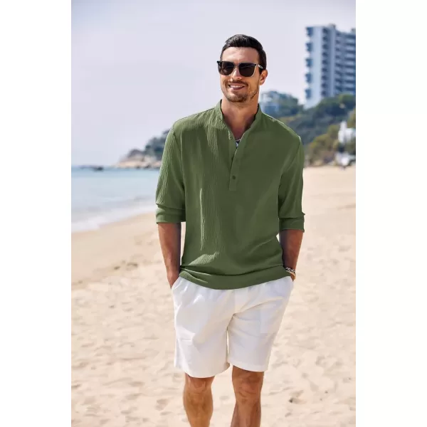 COOFANDY Men's Casual Henley Shirts Long Sleeve Hippie Beach T Shirts Yoga Summer Top