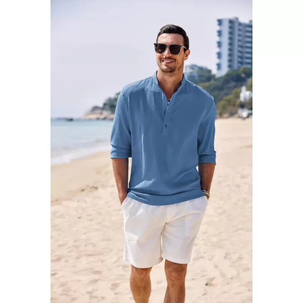 COOFANDY Men's Casual Henley Shirts Long Sleeve Hippie Beach T Shirts Yoga Summer Top