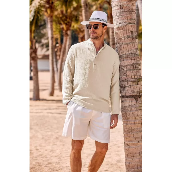COOFANDY Men's Casual Henley Shirts Long Sleeve Hippie Beach T Shirts Yoga Summer Top