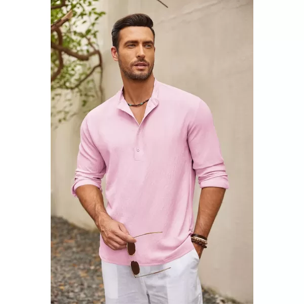 COOFANDY Men's Casual Henley Shirts Long Sleeve Hippie Beach T Shirts Yoga Summer Top