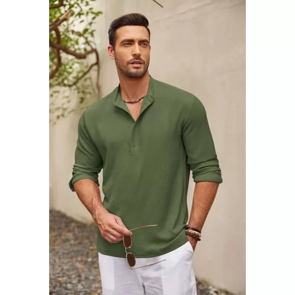 COOFANDY Men's Casual Henley Shirts Long Sleeve Hippie Beach T Shirts Yoga Summer Top