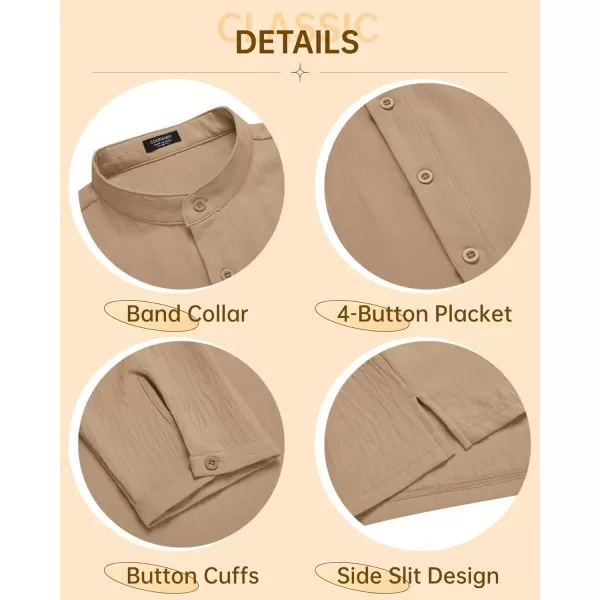 COOFANDY Men's Casual Henley Shirts Long Sleeve Hippie Beach T Shirts Yoga Summer Top