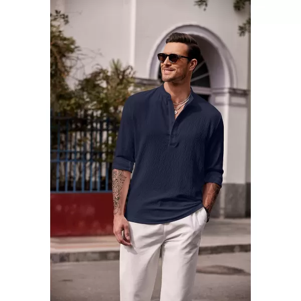 COOFANDY Men's Casual Henley Shirts Long Sleeve Hippie Beach T Shirts Yoga Summer Top