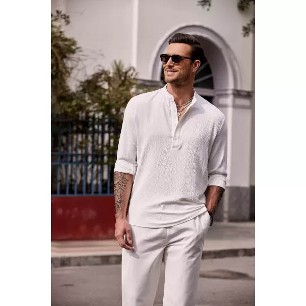 COOFANDY Men's Casual Henley Shirts Long Sleeve Hippie Beach T Shirts Yoga Summer Top