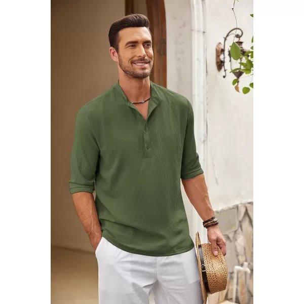 COOFANDY Men's Casual Henley Shirts Long Sleeve Hippie Beach T Shirts Yoga Summer Top