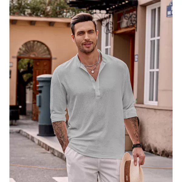 COOFANDY Men's Casual Henley Shirts Long Sleeve Hippie Beach T Shirts Yoga Summer Top
