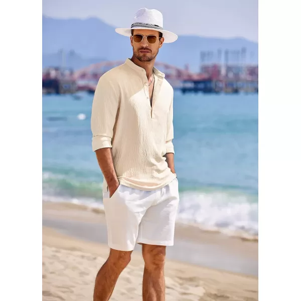 COOFANDY Men's Casual Henley Shirts Long Sleeve Hippie Beach T Shirts Yoga Summer Top