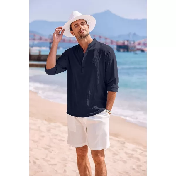 COOFANDY Men's Casual Henley Shirts Long Sleeve Hippie Beach T Shirts Yoga Summer Top