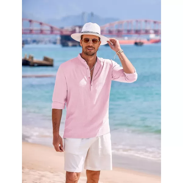 COOFANDY Men's Casual Henley Shirts Long Sleeve Hippie Beach T Shirts Yoga Summer Top