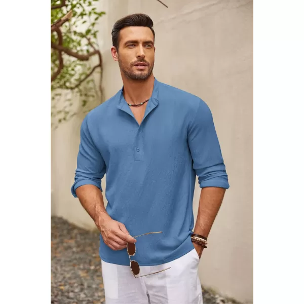 COOFANDY Men's Casual Henley Shirts Long Sleeve Hippie Beach T Shirts Yoga Summer Top