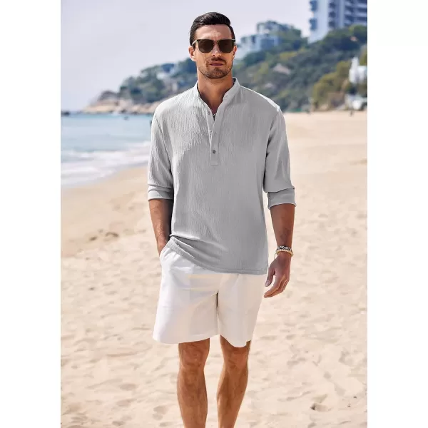 COOFANDY Men's Casual Henley Shirts Long Sleeve Hippie Beach T Shirts Yoga Summer Top