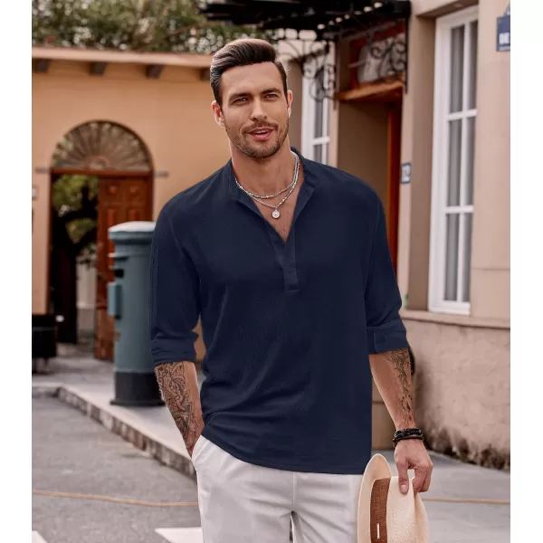 COOFANDY Men's Casual Henley Shirts Long Sleeve Hippie Beach T Shirts Yoga Summer Top