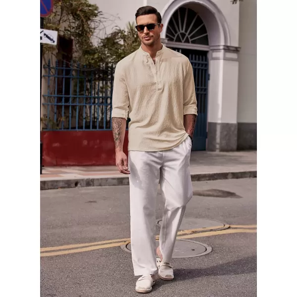 COOFANDY Men's Casual Henley Shirts Long Sleeve Hippie Beach T Shirts Yoga Summer Top