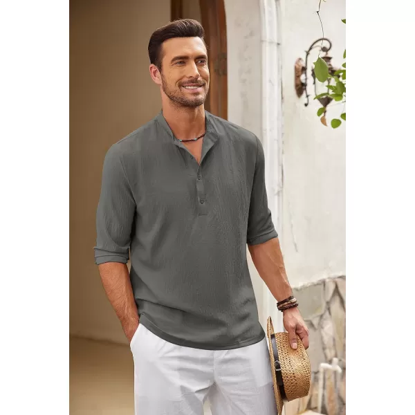 COOFANDY Men's Casual Henley Shirts Long Sleeve Hippie Beach T Shirts Yoga Summer Top