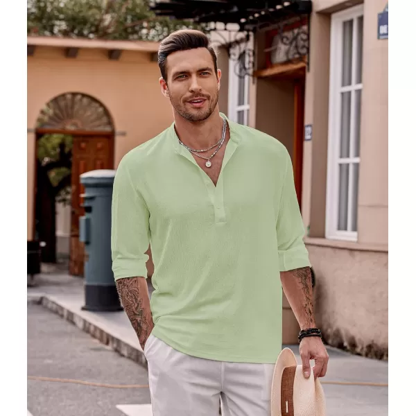 COOFANDY Men's Casual Henley Shirts Long Sleeve Hippie Beach T Shirts Yoga Summer Top