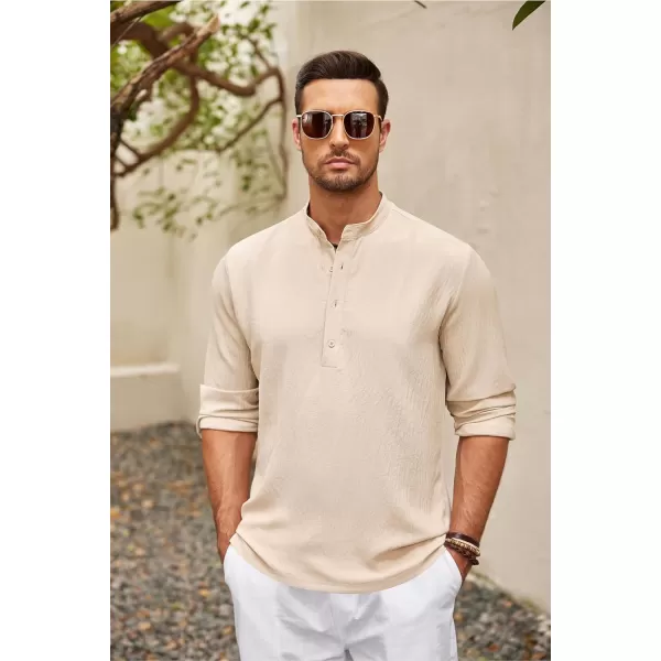 COOFANDY Men's Casual Henley Shirts Long Sleeve Hippie Beach T Shirts Yoga Summer Top