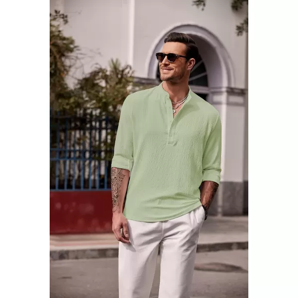 COOFANDY Men's Casual Henley Shirts Long Sleeve Hippie Beach T Shirts Yoga Summer Top
