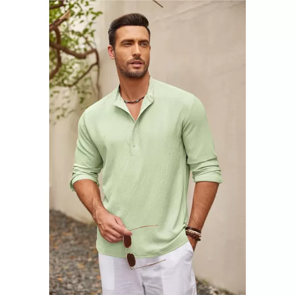 COOFANDY Men's Casual Henley Shirts Long Sleeve Hippie Beach T Shirts Yoga Summer Top