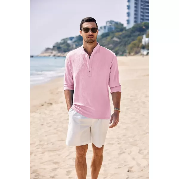 COOFANDY Men's Casual Henley Shirts Long Sleeve Hippie Beach T Shirts Yoga Summer Top