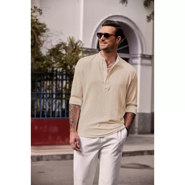 COOFANDY Men's Casual Henley Shirts Long Sleeve Hippie Beach T Shirts Yoga Summer Top