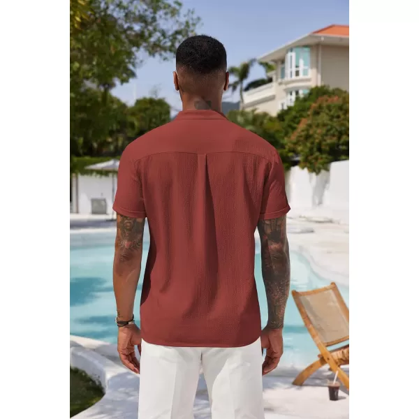 COOFANDY Men's Casual Henley Tee Shirt Band Collar Short Sleeve Summer Beach Hippie T Shirts