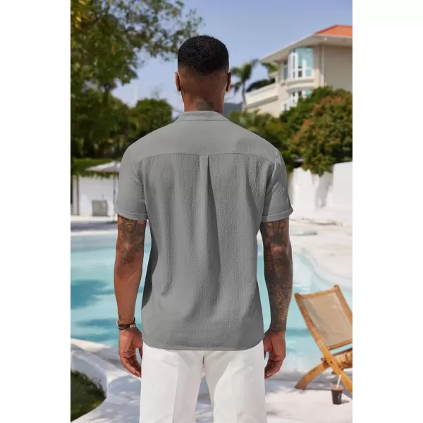 COOFANDY Men's Casual Henley Tee Shirt Band Collar Short Sleeve Summer Beach Hippie T Shirts