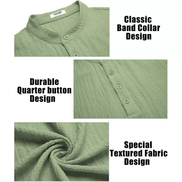 COOFANDY Men's Casual Henley Tee Shirt Band Collar Short Sleeve Summer Beach Hippie T Shirts