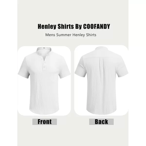COOFANDY Men's Casual Henley Tee Shirt Band Collar Short Sleeve Summer Beach Hippie T Shirts