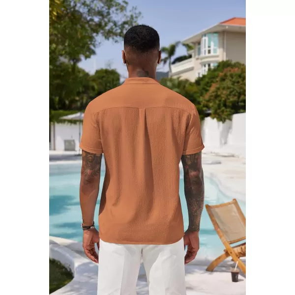 COOFANDY Men's Casual Henley Tee Shirt Band Collar Short Sleeve Summer Beach Hippie T Shirts