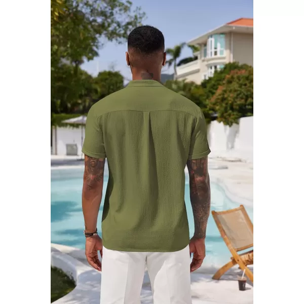 COOFANDY Men's Casual Henley Tee Shirt Band Collar Short Sleeve Summer Beach Hippie T Shirts