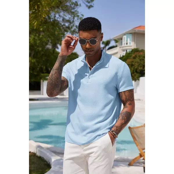COOFANDY Men's Casual Henley Tee Shirt Band Collar Short Sleeve Summer Beach Hippie T Shirts