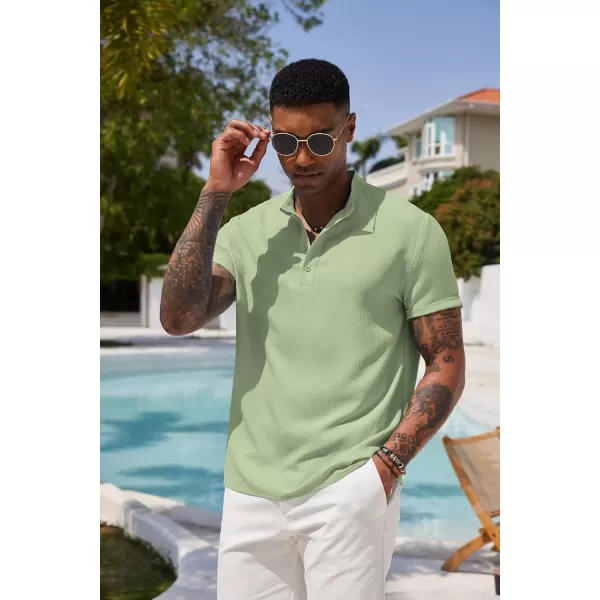 COOFANDY Men's Casual Henley Tee Shirt Band Collar Short Sleeve Summer Beach Hippie T Shirts