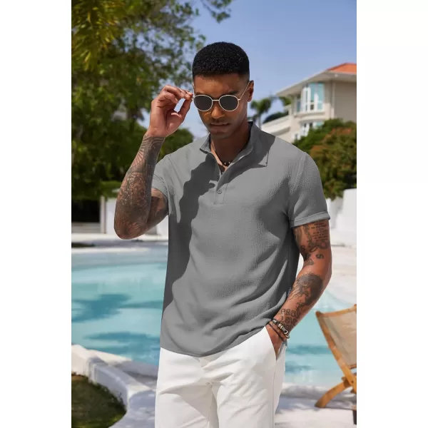 COOFANDY Men's Casual Henley Tee Shirt Band Collar Short Sleeve Summer Beach Hippie T Shirts