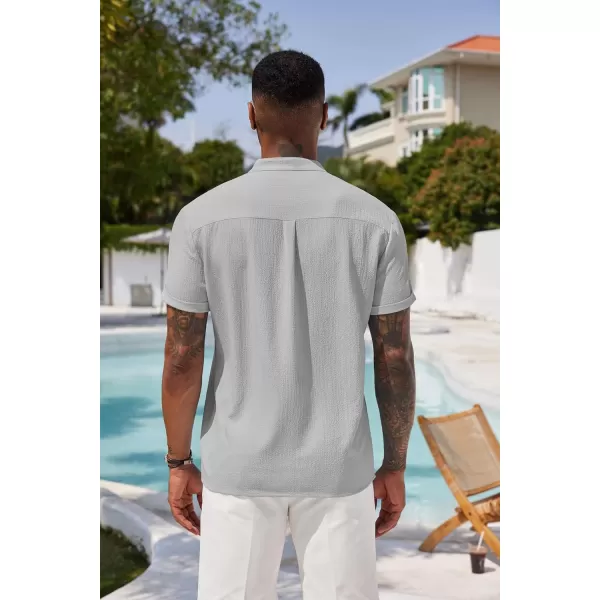 COOFANDY Men's Casual Henley Tee Shirt Band Collar Short Sleeve Summer Beach Hippie T Shirts