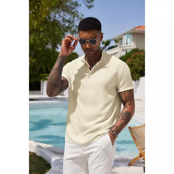 COOFANDY Men's Casual Henley Tee Shirt Band Collar Short Sleeve Summer Beach Hippie T Shirts