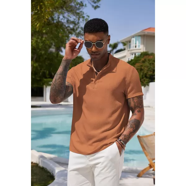 COOFANDY Men's Casual Henley Tee Shirt Band Collar Short Sleeve Summer Beach Hippie T Shirts