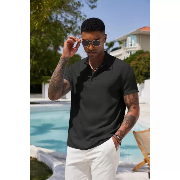 COOFANDY Men's Casual Henley Tee Shirt Band Collar Short Sleeve Summer Beach Hippie T Shirts