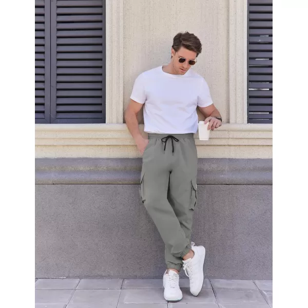COOFANDY Mens Casual Joggers Pants Stretch Waist Drawstring Cargo Pants Tapered Sweatpants with Pockets