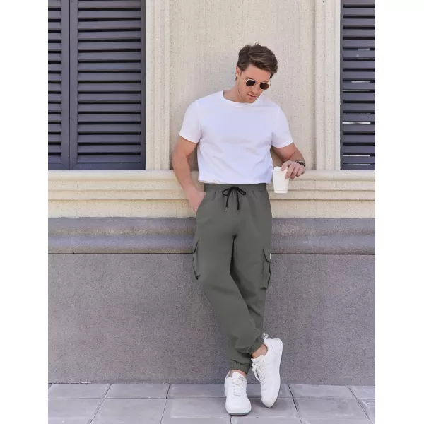 COOFANDY Mens Casual Joggers Pants Stretch Waist Drawstring Cargo Pants Tapered Sweatpants with Pockets