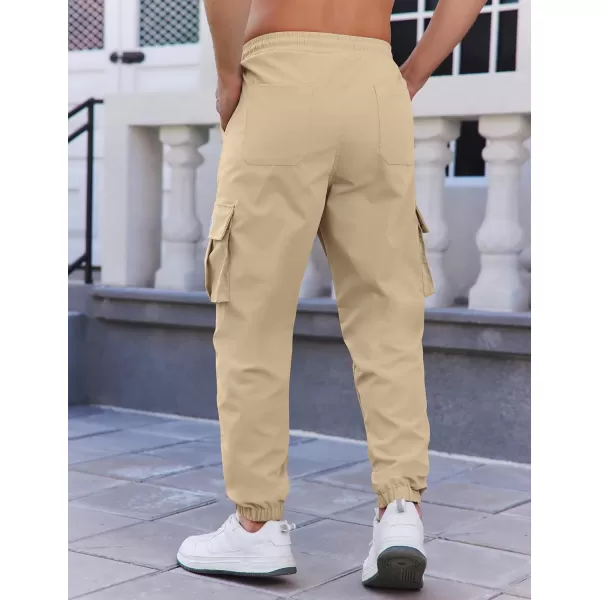 COOFANDY Mens Casual Joggers Pants Stretch Waist Drawstring Cargo Pants Tapered Sweatpants with Pockets