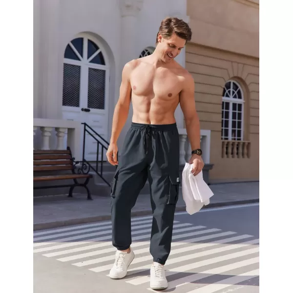COOFANDY Mens Casual Joggers Pants Stretch Waist Drawstring Cargo Pants Tapered Sweatpants with Pockets