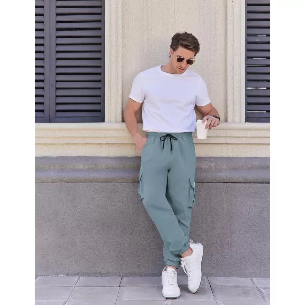 COOFANDY Mens Casual Joggers Pants Stretch Waist Drawstring Cargo Pants Tapered Sweatpants with Pockets