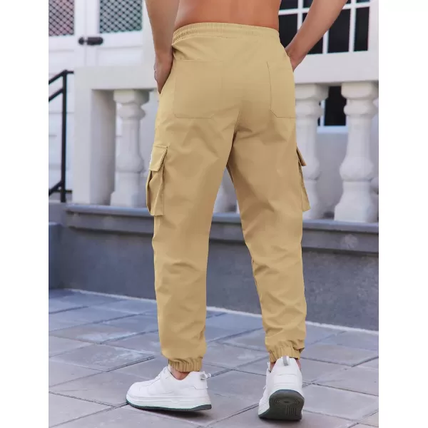 COOFANDY Mens Casual Joggers Pants Stretch Waist Drawstring Cargo Pants Tapered Sweatpants with Pockets