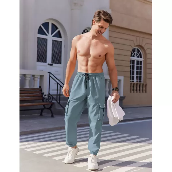 COOFANDY Mens Casual Joggers Pants Stretch Waist Drawstring Cargo Pants Tapered Sweatpants with Pockets