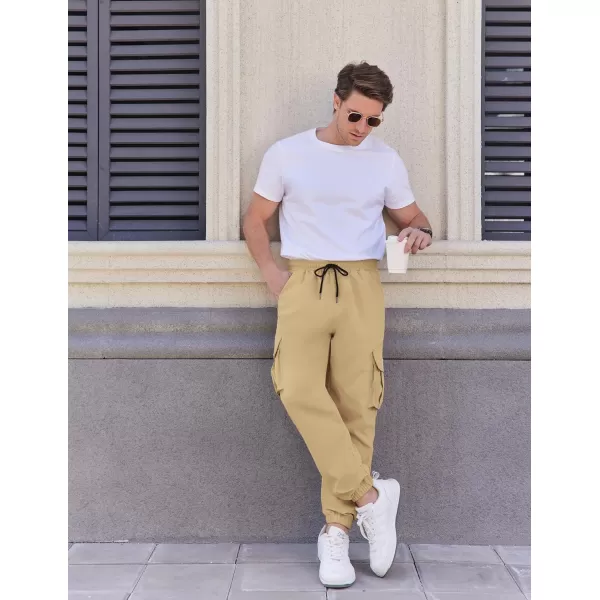 COOFANDY Mens Casual Joggers Pants Stretch Waist Drawstring Cargo Pants Tapered Sweatpants with Pockets
