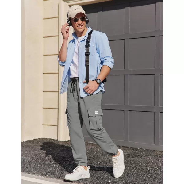 COOFANDY Mens Casual Joggers Pants Stretch Waist Drawstring Cargo Pants Tapered Sweatpants with Pockets