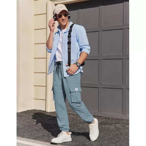 COOFANDY Mens Casual Joggers Pants Stretch Waist Drawstring Cargo Pants Tapered Sweatpants with Pockets