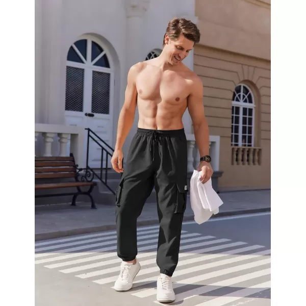 COOFANDY Mens Casual Joggers Pants Stretch Waist Drawstring Cargo Pants Tapered Sweatpants with Pockets